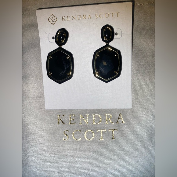 BNWT Kendra Scott Daphne Enamel Frame Drop Earrings, 1.7"L - Picture 1 of 4